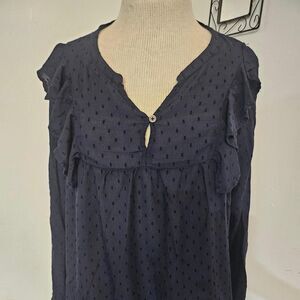 Ba-sh Women's Navy and Blue Blouse